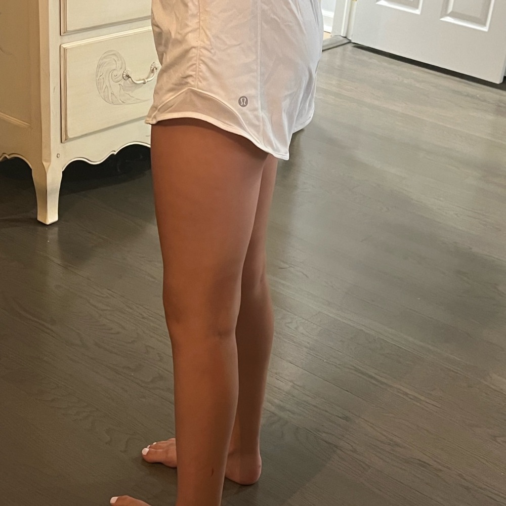 lululemon white high rise shorts